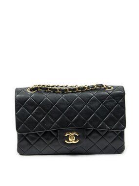 Chanel Quilted Double Flap Bag Black Lambskin Leather